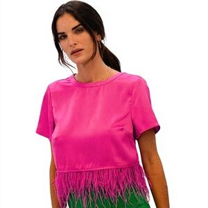 Strut & Bolt Fuchsia Feathered Top